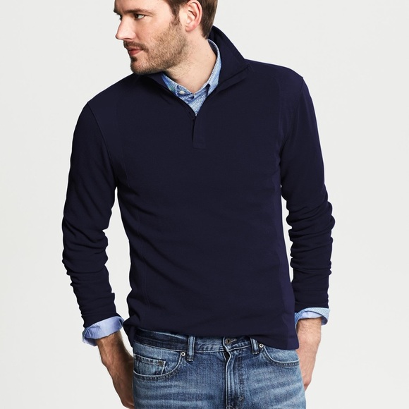 Banana Republic Quarter Zip Navy 